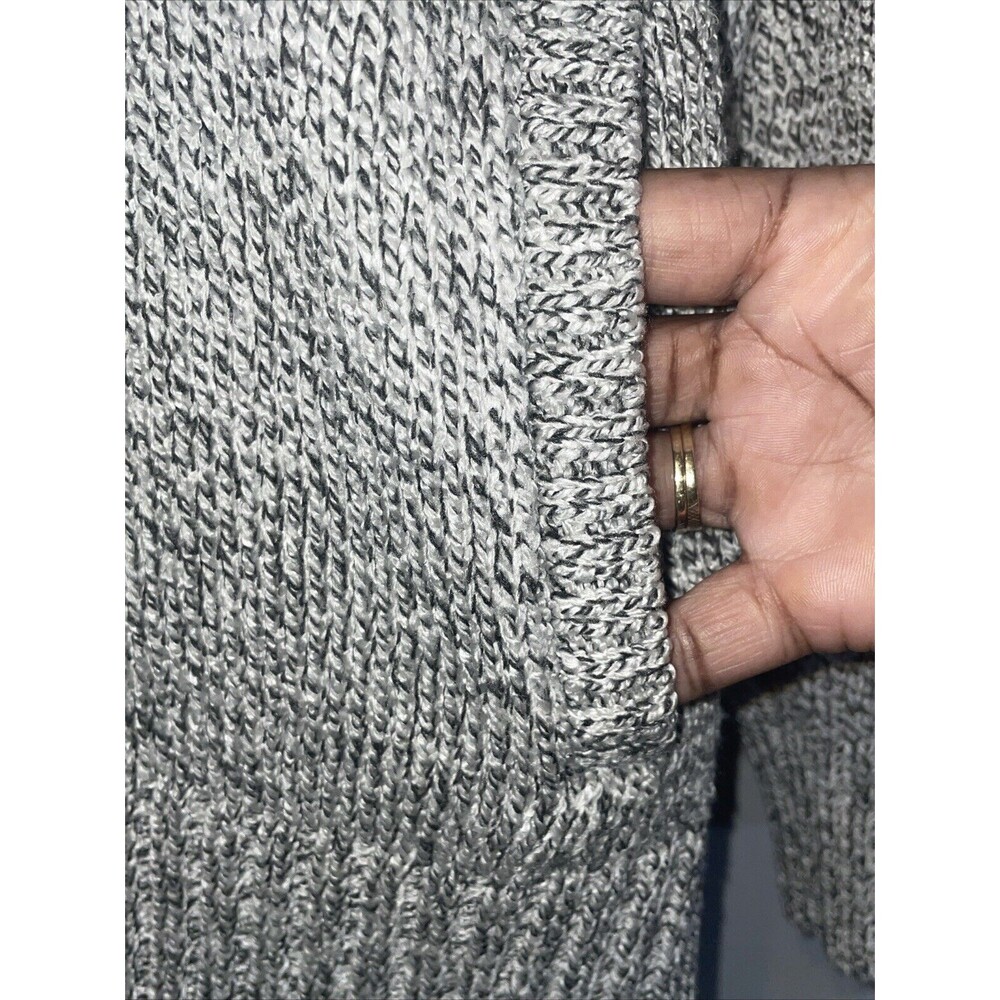 Karen Scott Woman's Minimalist Tight Knit Full Zip Sweater Light Gray Size L - Picture 4 of 7